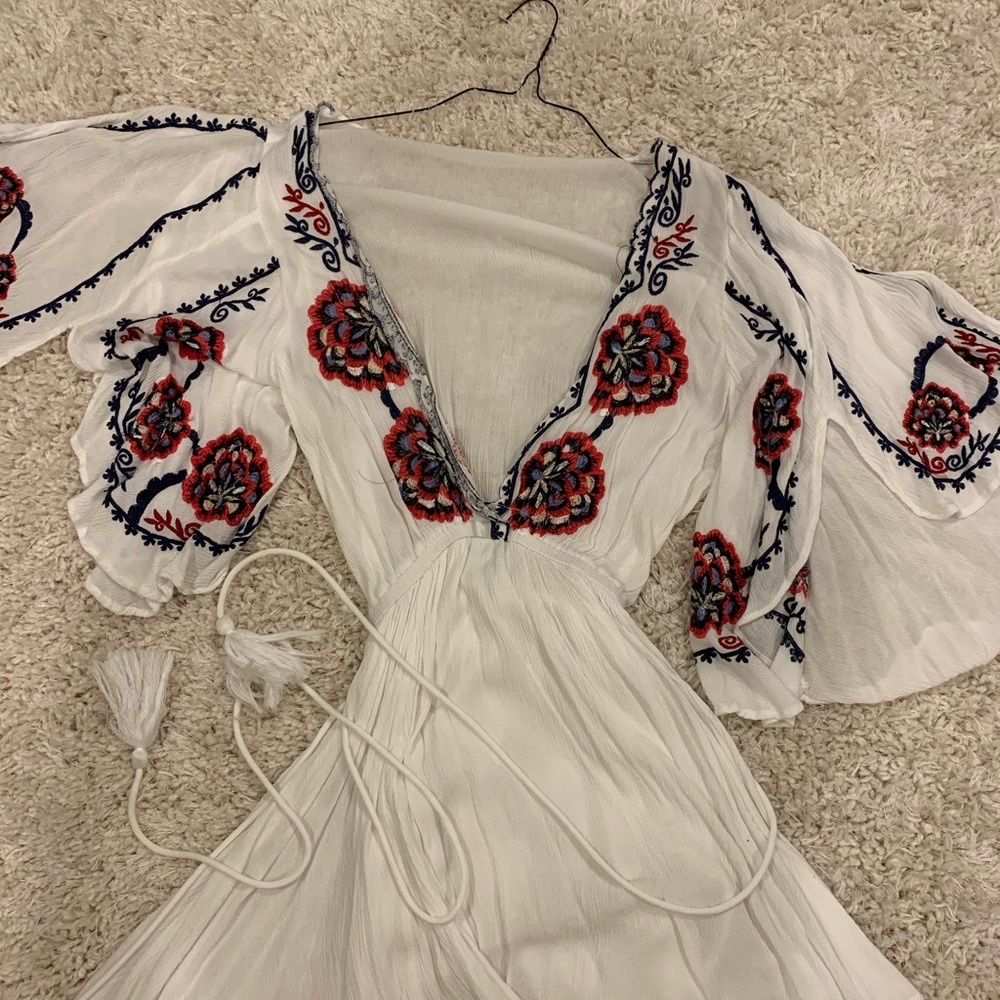 Free people Boho embroidered top
